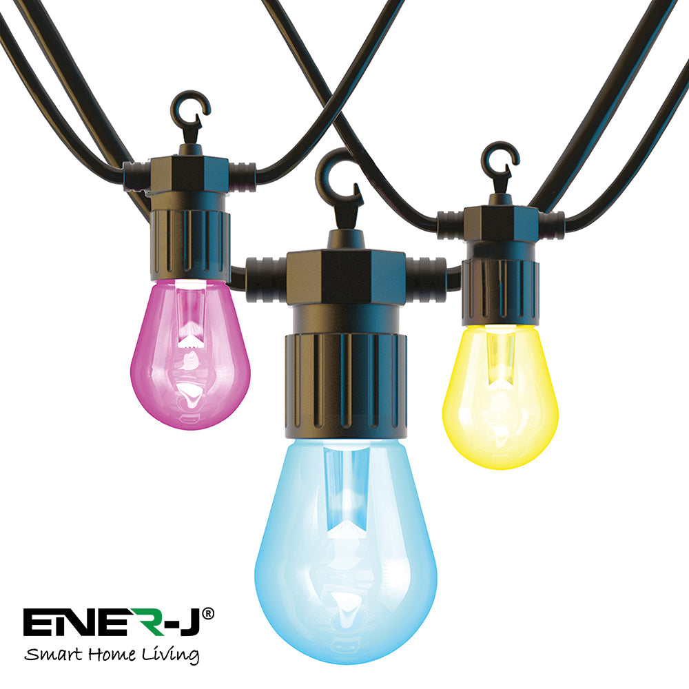 Wi-Fi LED String Light With RGB+WW Filament Bulbs, 7.3M