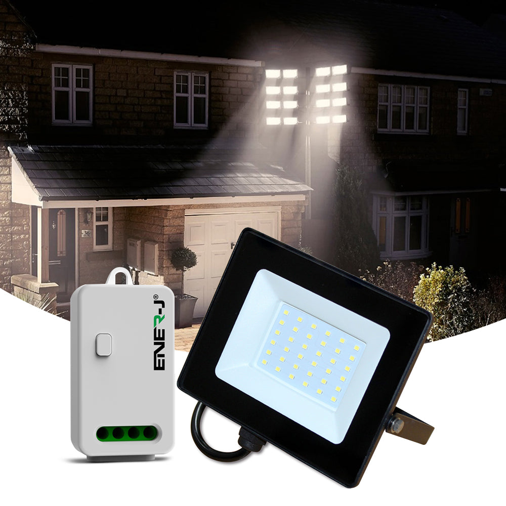 50W LED Floodlight Pre Wired With Eco Series 500W Non Dimmable RF WiFi Receiver APP Control Remotely Or Voice C