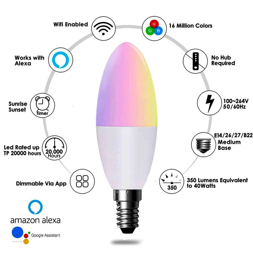Smart WiFi LED Candle Lamp 4.5W