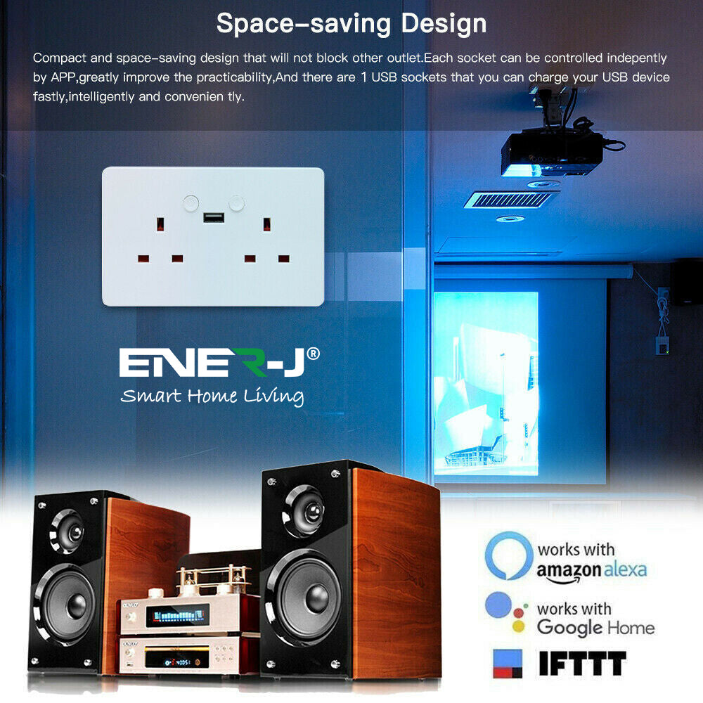 Smart WiFi Double Socket with USB