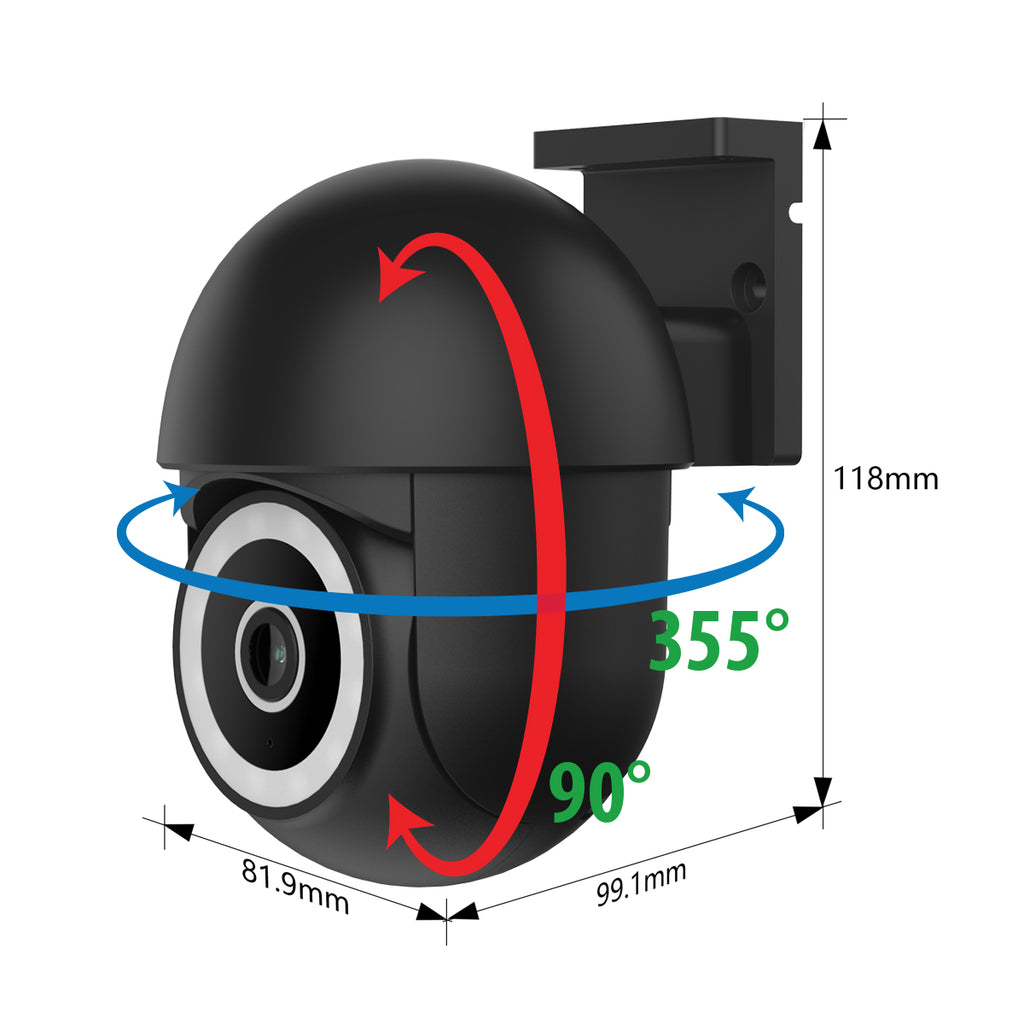 Smart Wi-Fi Dome Outdoor IP Camera IP65 Black Body