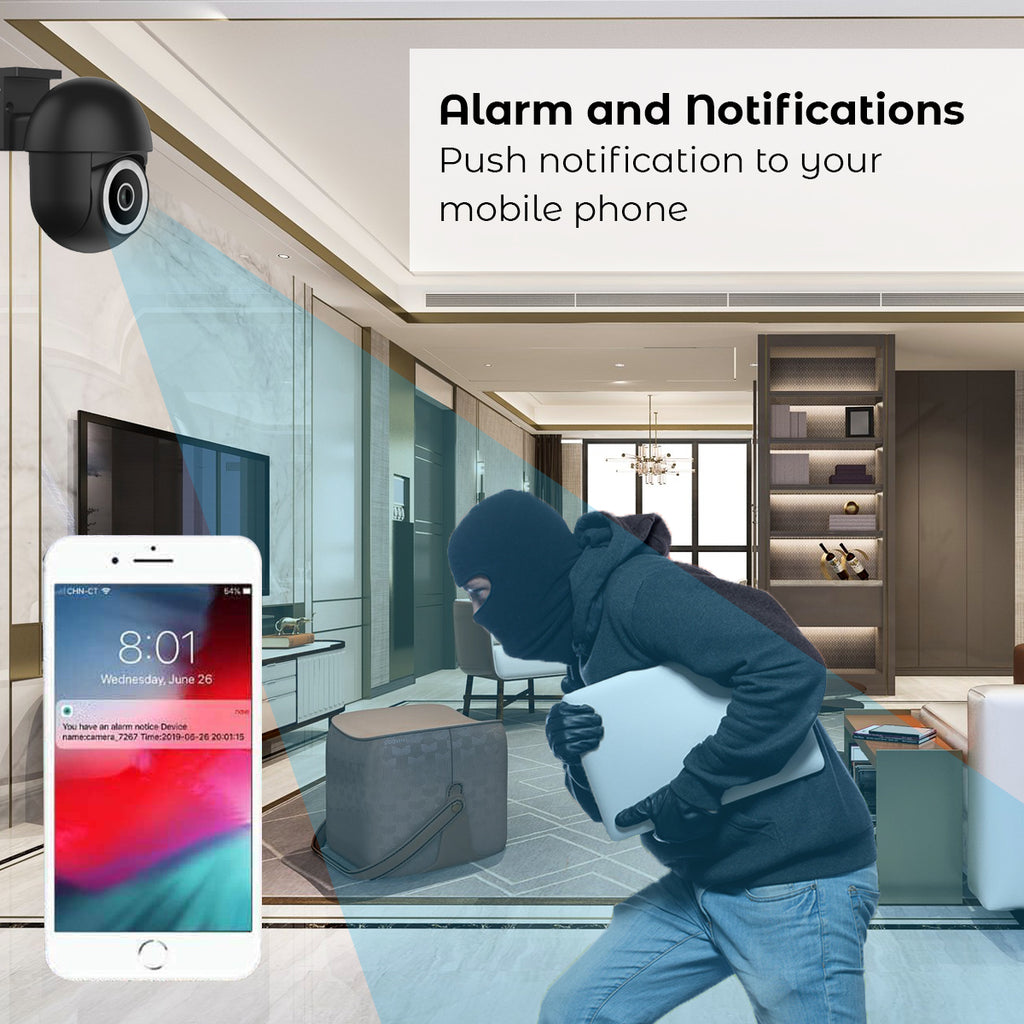 Smart Wi-Fi Dome Outdoor IP Camera IP65 Black Body