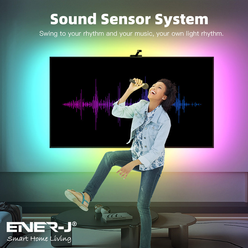 Smart WiFi LED TV Backlights with Camera 3.8M DreamView RGBIC Strip Light