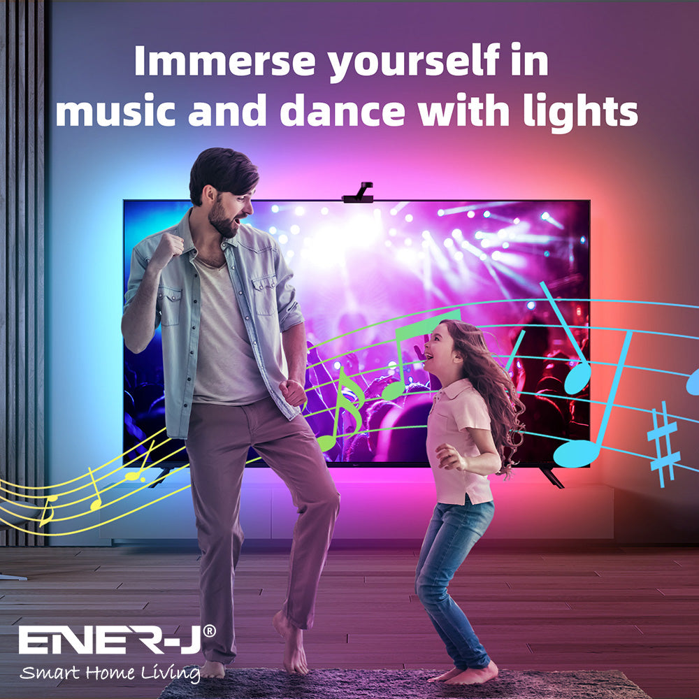 Smart WiFi LED TV Backlights with Camera 3.8M DreamView RGBIC Strip Light