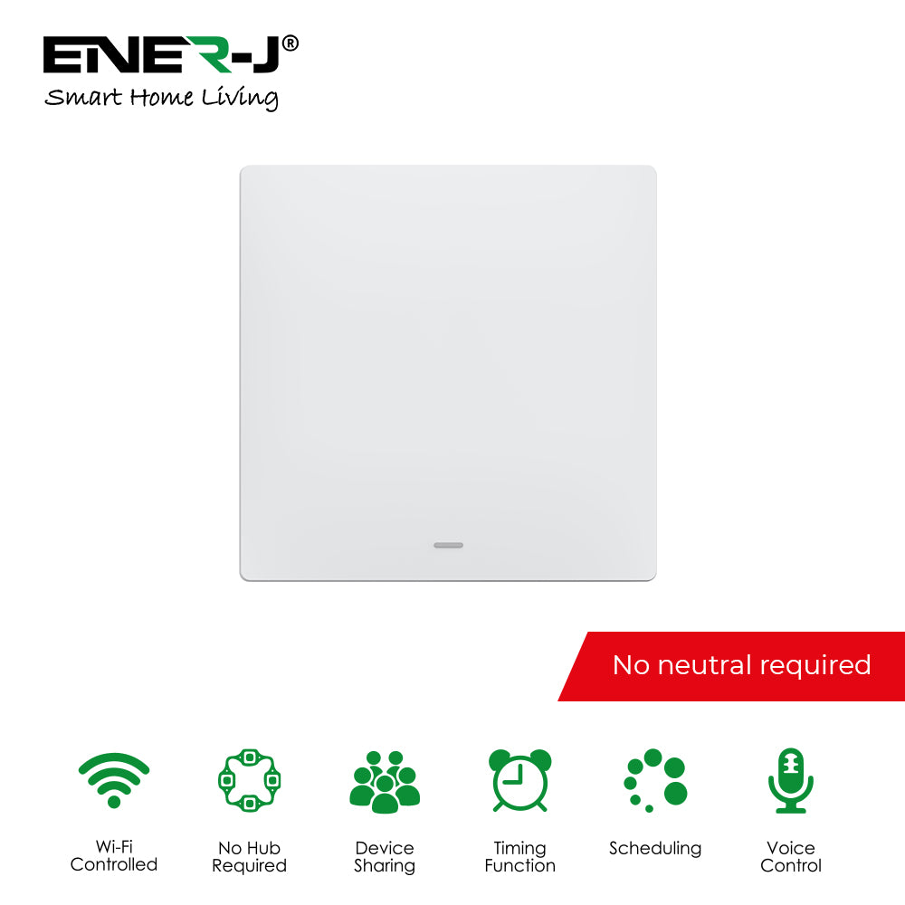 Smart Push Button Mechanical Light Switch No Neutral Needed APP & Voice Control