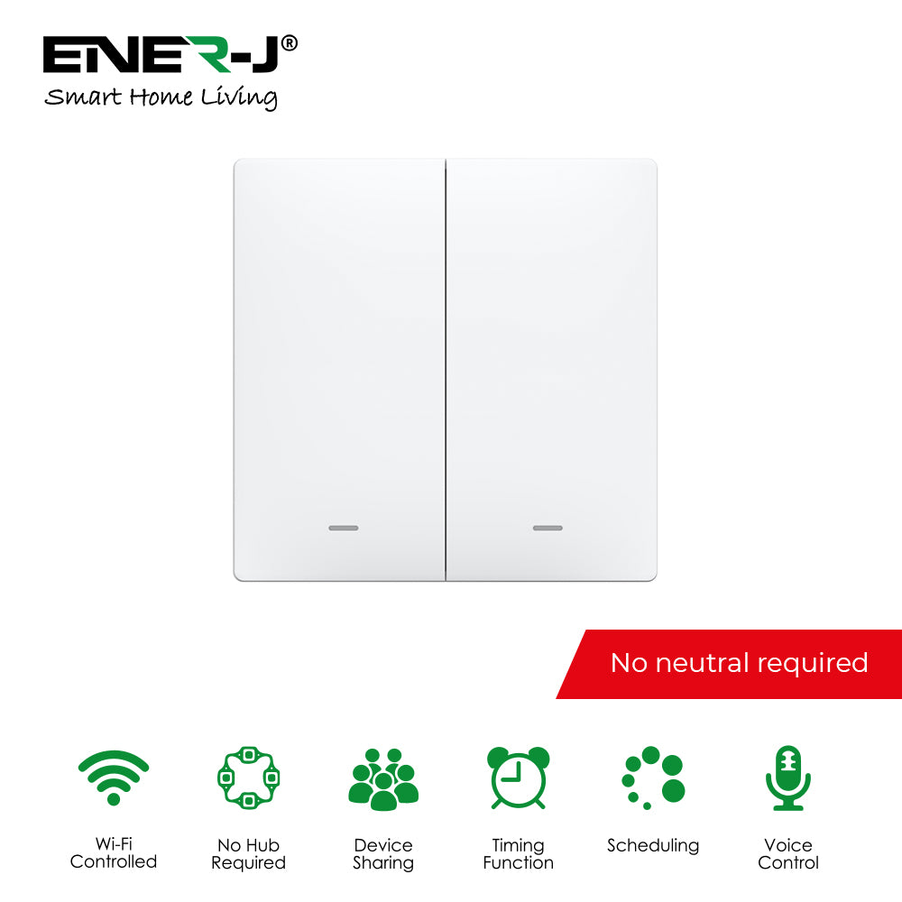 Smart Push Button Mechanical Light Switch No Neutral Needed APP & Voice Control