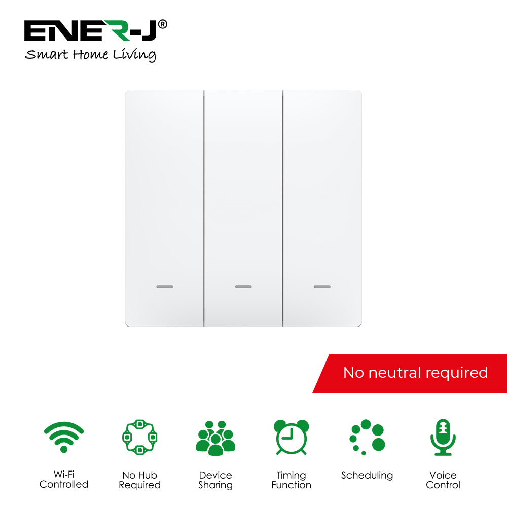 Smart Push Button Mechanical Light Switch No Neutral Needed APP & Voice Control