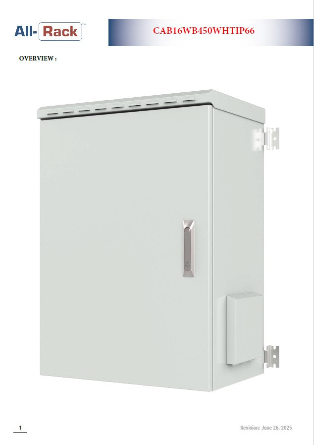 All-Rack IP66 Wall Mount Data Cabinet 16U 600mm Wide X 450mm Deep (Copy)