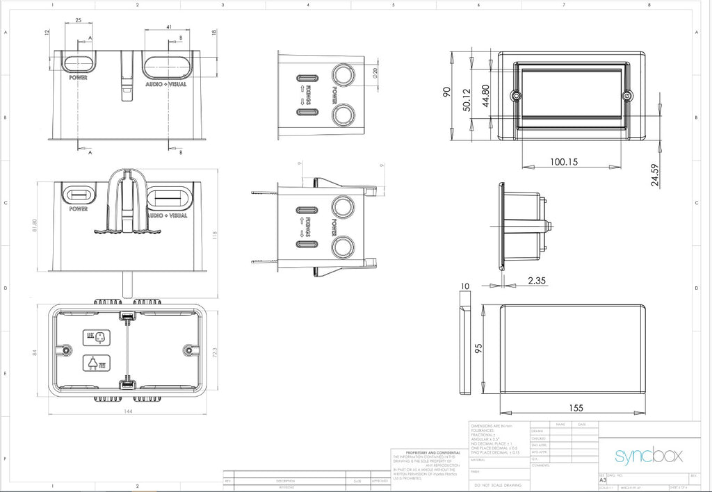 SYNCBOX RECESSED POWER AND DATA SOCKETS