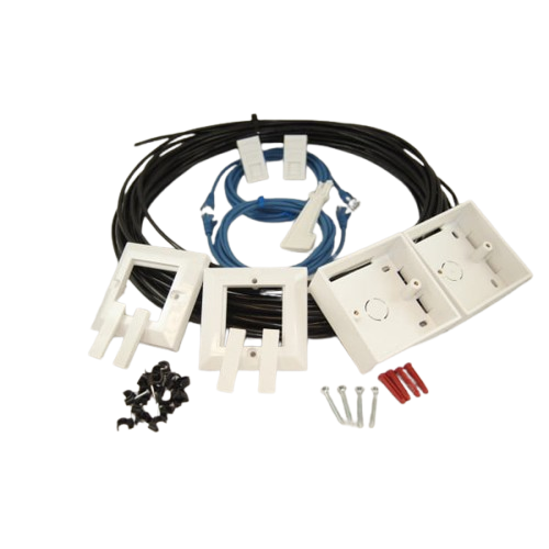 External Cat 6 UTP Ethernet Home Network RJ45 Kit Full Copper in Black