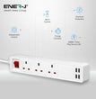 13A SMART Wi-Fi Power Strips With 3 Sockets & 4 USB