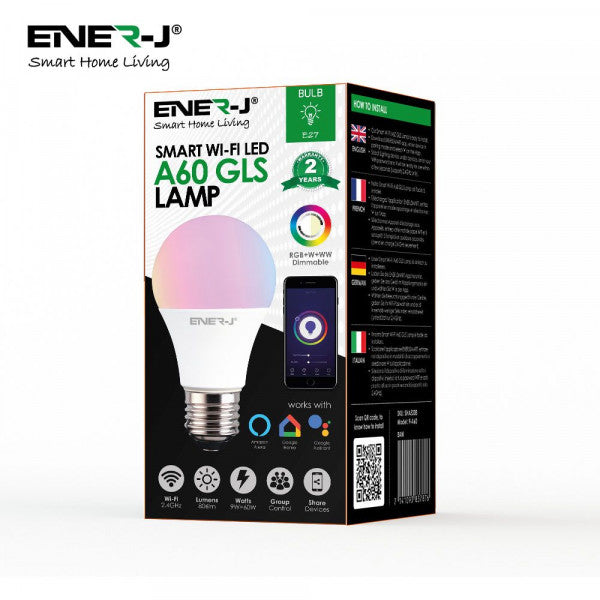 9W Smart WiFi A60 Bulb, 806 Lumens, RGB+W+WW, E27 Holder – Pack of 3