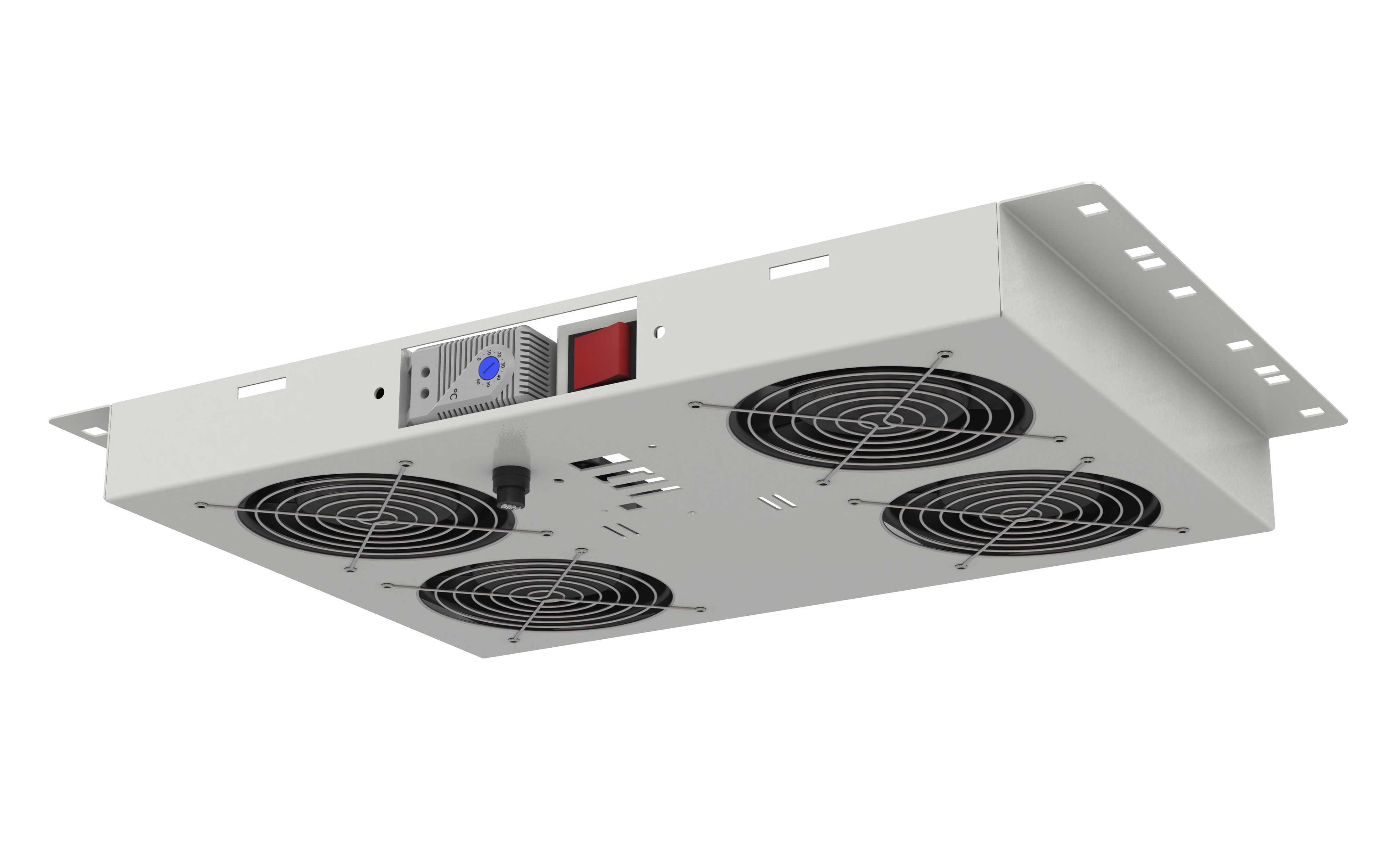 Network Rack Fan 4 Inch All-Rack 4 Way Rackmount Analog Thermostat Controlled Fan – Attock ...