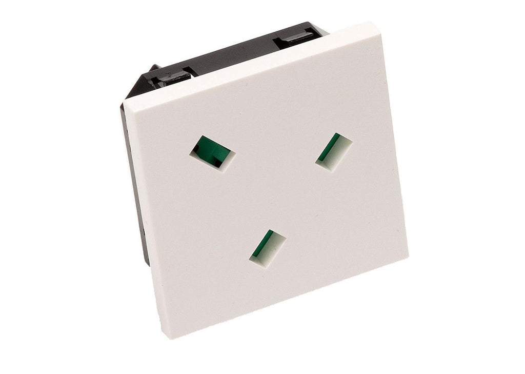 Syncbox Angled UK 13A Socket 50x50mm Module White