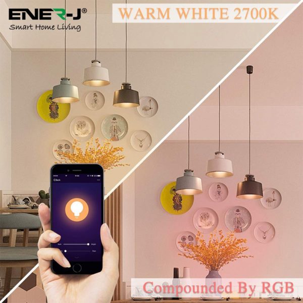 Smart WiFi GLS LED Lamp B22, 9W, RGB+W+WW, Dimmable – PACK OF 3