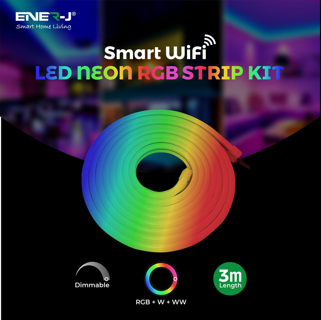 Smart Wi-Fi RGB LED Neon Strip Kit 12V 3 Meters IP65