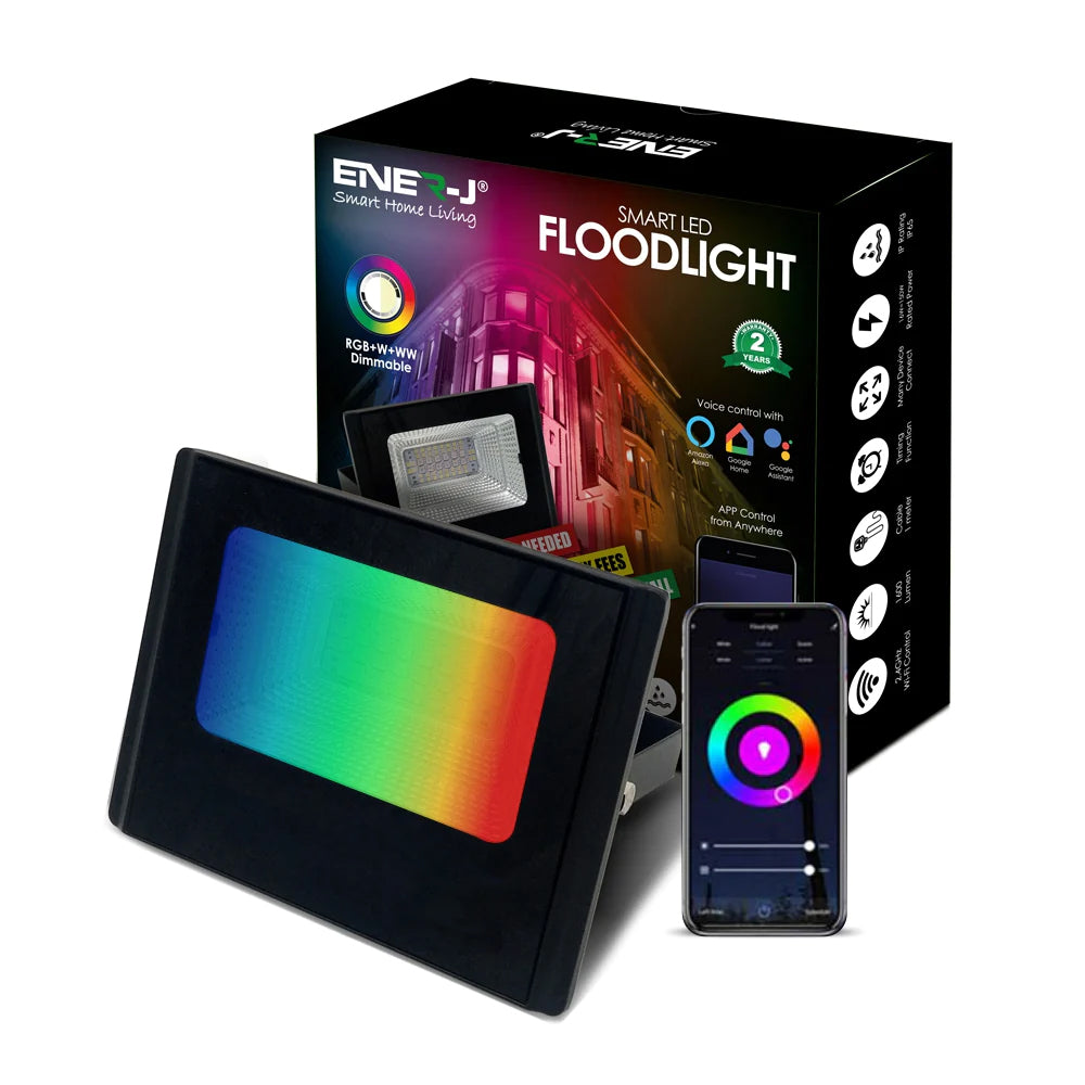 WiFi Smart RGB+W+WW 16W LED Floodlight In ENERJSMART APP