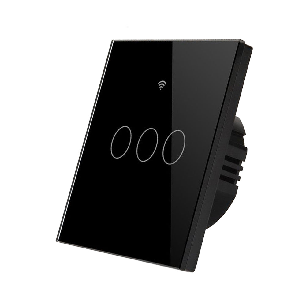 Smart Light Switch WiFi Wall Wireless Black Tempered Glass Touch Screen Switch