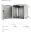 All-Rack IP66 Wall Mount Data Cabinet 9U 600mm Wide X 600mm Deep (Copy)