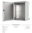 All-Rack IP66 Wall Mount Data Cabinet 16U 600mm Wide X 450mm Deep (Copy)
