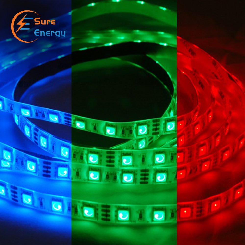 LED Strip Kit 5 Meter RGB IP65 IR Remote Plug And Play UK PS