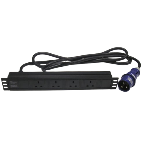 All-Rack Horizontal UK PDU Inc 32Amp Commando Plug