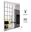 580W Mirror Far Infrared Heater With LED Light Electric Infrared Heating Panel Wall Mount Radiator IP54