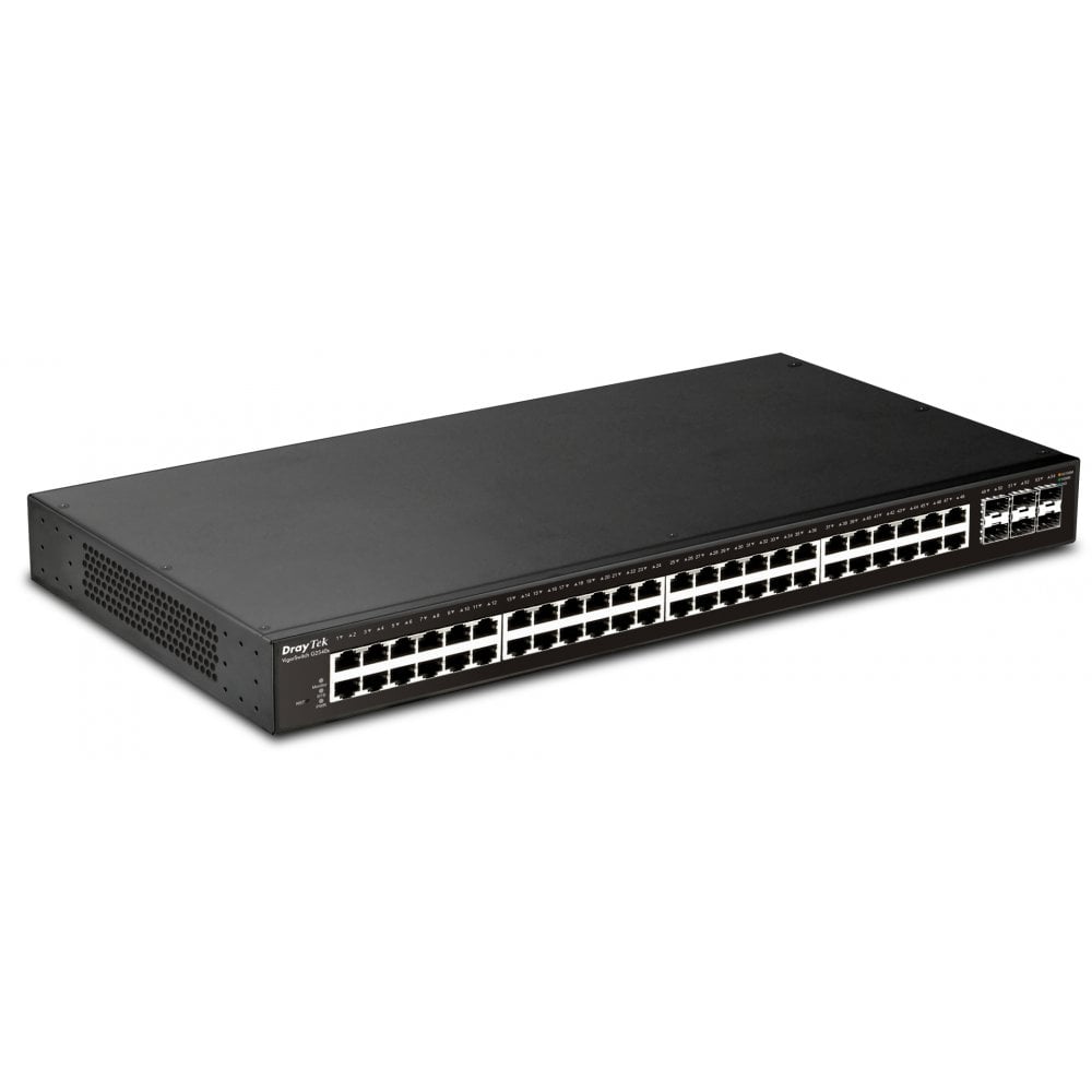 DrayTek 54 Port Gigabit L2+ Managed Switch with 48 RJ-45 LAN Ports & 6 10GbE SFP+ Ports - VSG2540XS-K