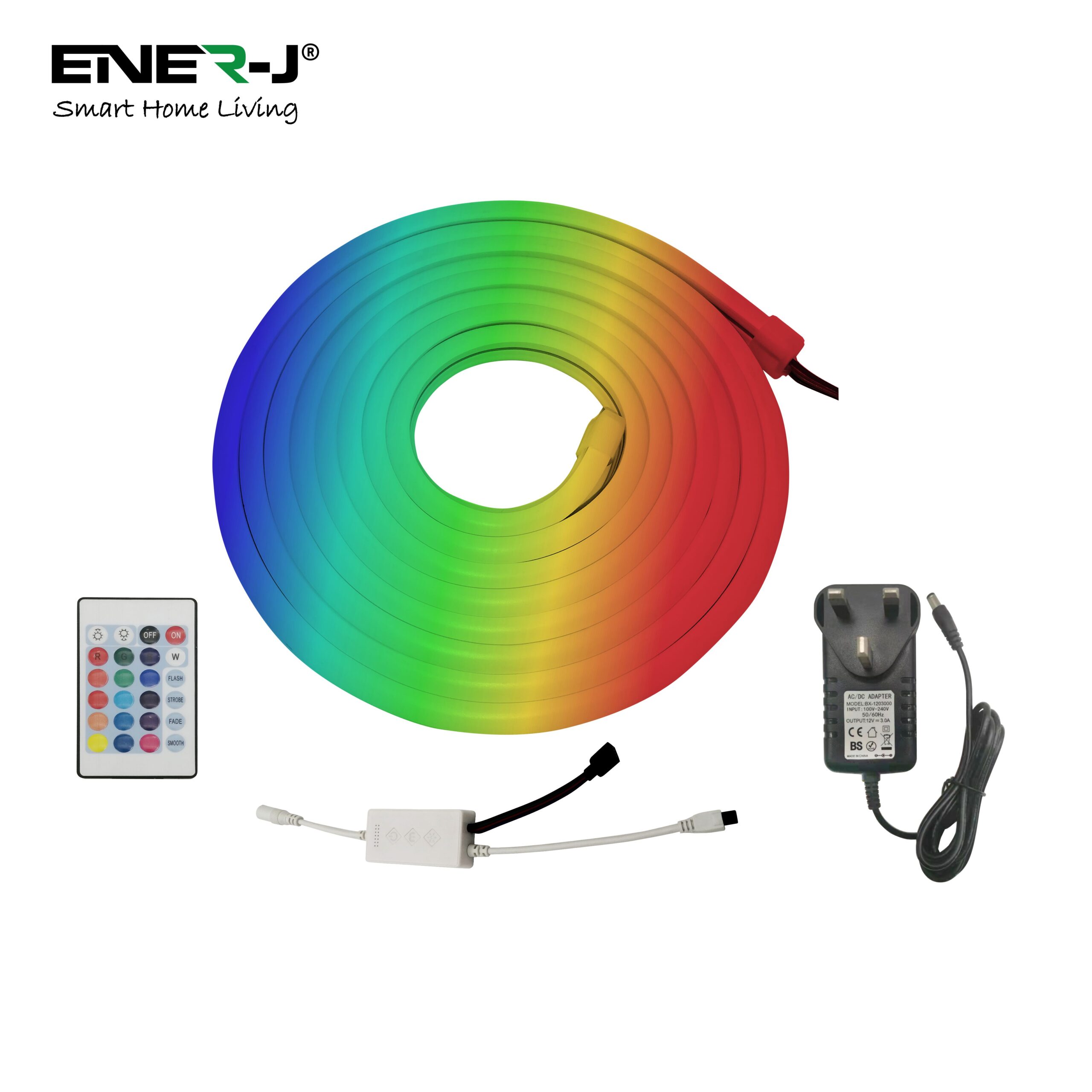 Smart Wi-Fi RGB LED Neon Strip Kit 12V 3 Meters IP65